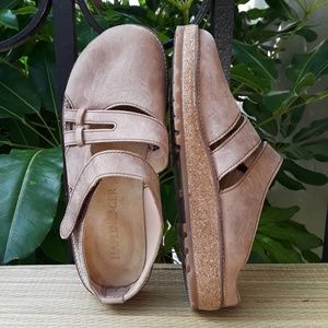 Halfinger Thea Nubuck Leather Sandals Clogs 40